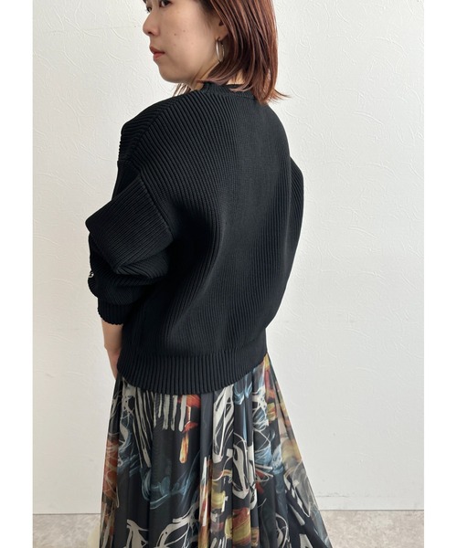 palm RICHE（ポームリシュ）の「刺繍ニットTOPS（ニット/セーター・レディース・ブラック/ベージュ/ネイビー・M）」の13枚目の写真
