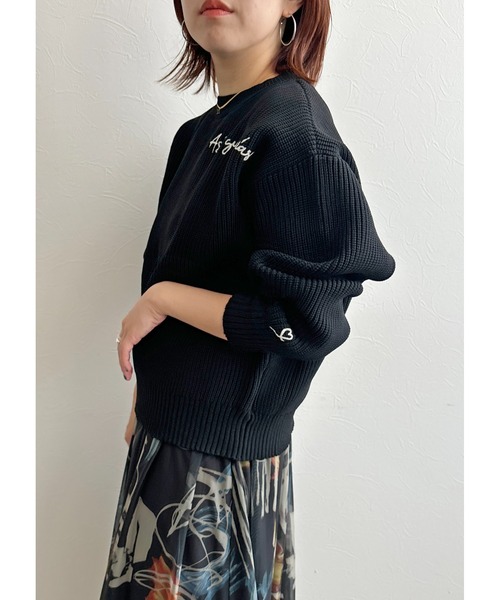 palm RICHE（ポームリシュ）の「刺繍ニットTOPS（ニット/セーター・レディース・ブラック/ベージュ/ネイビー・M）」の15枚目の写真