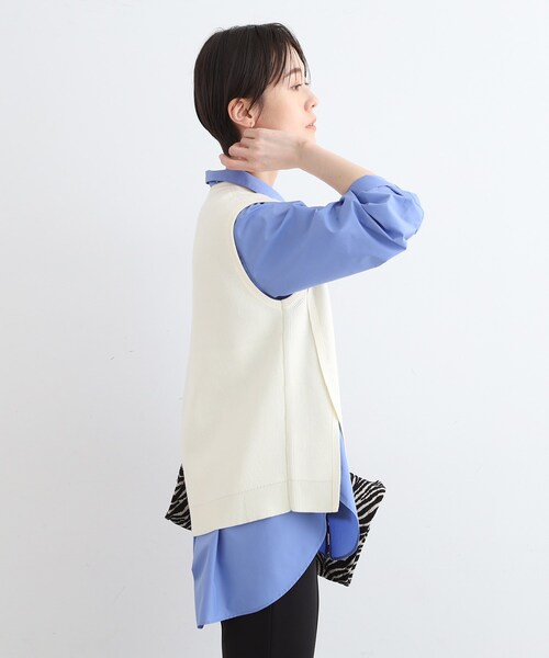 INDIVI(インディヴィ)の「◆【洗える】アシンメトリーニットベスト(ニット/セーター・レディース・チャコール/ワインレッド/オフホワイト/ブラック/ブラウン系・05/13/15 /38)」の7枚目の写真
