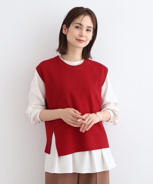 INDIVI(インディヴィ)の「◆【洗える】アシンメトリーニットベスト(ニット/セーター・レディース・チャコール/ワインレッド/オフホワイト/ブラック/ブラウン系・05/13/15 /38)」の15枚目の写真