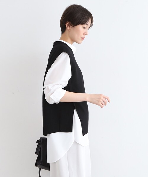 INDIVI(インディヴィ)の「◆【洗える】アシンメトリーニットベスト(ニット/セーター・レディース・チャコール/ワインレッド/オフホワイト/ブラック/ブラウン系・05/13/15 /38)」の17枚目の写真
