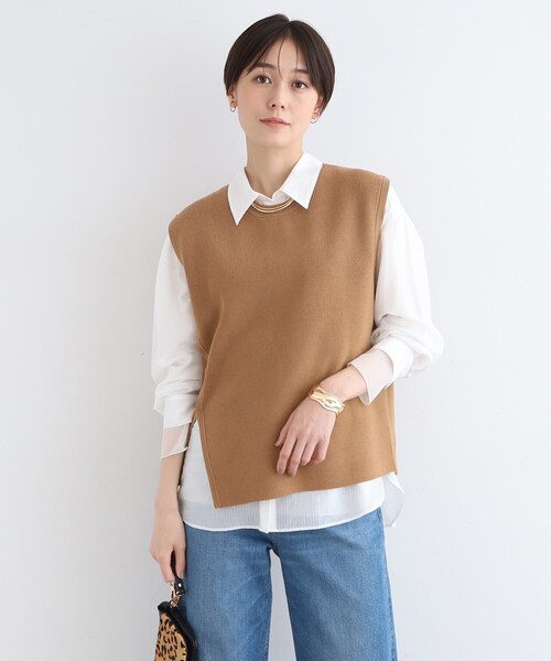 INDIVI(インディヴィ)の「◆【洗える】アシンメトリーニットベスト(ニット/セーター・レディース・チャコール/ワインレッド/オフホワイト/ブラック/ブラウン系・05/13/15 /38)」の21枚目の写真