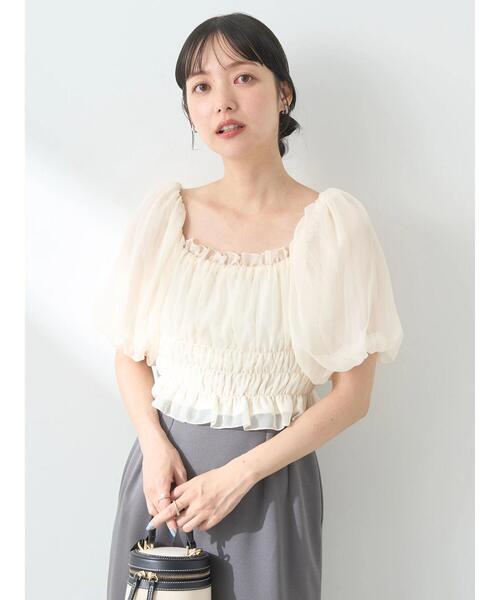 earth music&ecology（アースミュージックアンドエコロジー）の「パフスリーブシャーリングブラウス（シャツ/ブラウス・レディース・ブラック/アイボリー/ピンクベージュ・FREE）」の21枚目の写真