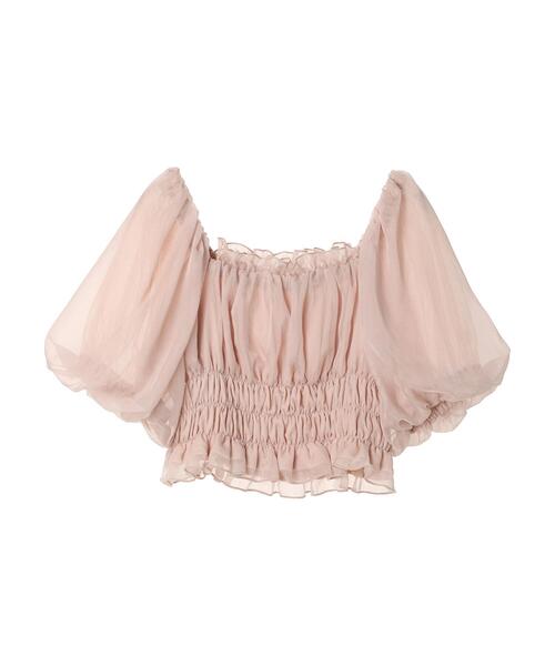 earth music&ecology（アースミュージックアンドエコロジー）の「パフスリーブシャーリングブラウス（シャツ/ブラウス・レディース・ブラック/アイボリー/ピンクベージュ・FREE）」の13枚目の写真