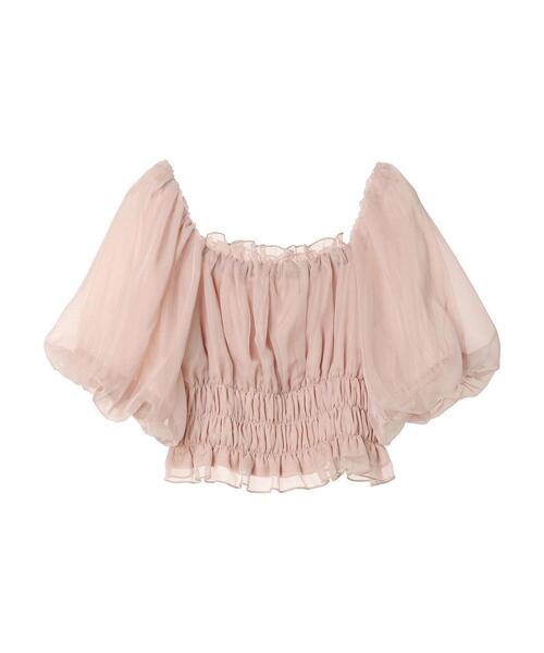 earth music&ecology（アースミュージックアンドエコロジー）の「パフスリーブシャーリングブラウス（シャツ/ブラウス・レディース・ブラック/アイボリー/ピンクベージュ・FREE）」の12枚目の写真