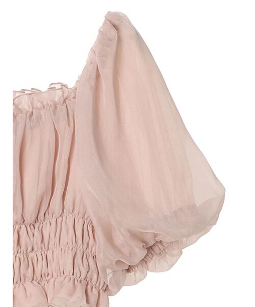 earth music&ecology（アースミュージックアンドエコロジー）の「パフスリーブシャーリングブラウス（シャツ/ブラウス・レディース・ブラック/アイボリー/ピンクベージュ・FREE）」の10枚目の写真