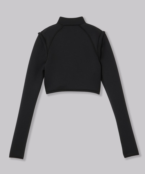 THINGS THAT MATTER（シングス ザット マター）の「CARDBOARD KNIT SWIM JACKET / カードボードニットスイムジャケット（水着・レディース・ブラック×ホワイト/アイボリー/ブラック・FREE）」の5枚目の写真