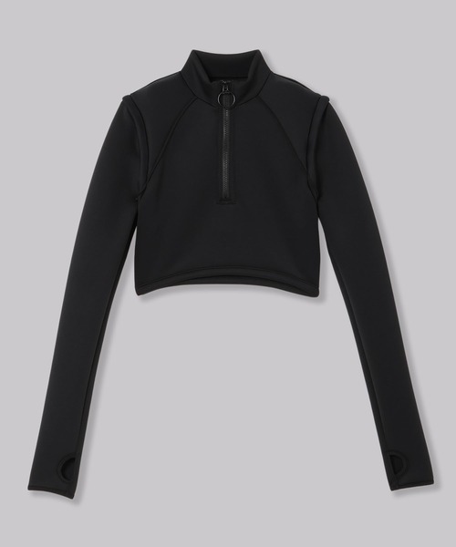 THINGS THAT MATTER（シングス ザット マター）の「CARDBOARD KNIT SWIM JACKET / カードボードニットスイムジャケット（水着・レディース・ブラック×ホワイト/アイボリー/ブラック・FREE）」の4枚目の写真