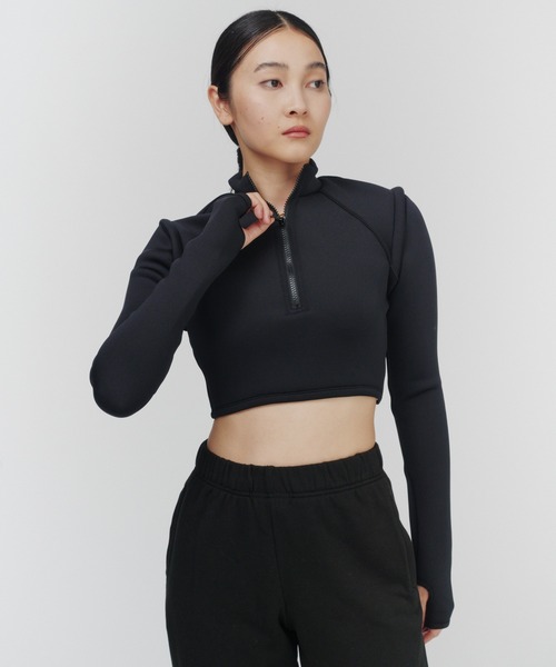 THINGS THAT MATTER(シングス ザット マター)の「CARDBOARD KNIT SWIM JACKET / カードボードニットスイムジャケット(水着・レディース・ブラック×ホワイト/アイボリー/ブラック・FREE)」の6枚目の写真