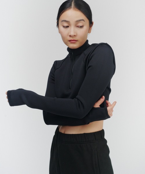 THINGS THAT MATTER(シングス ザット マター)の「CARDBOARD KNIT SWIM JACKET / カードボードニットスイムジャケット(水着・レディース・ブラック×ホワイト/アイボリー/ブラック・FREE)」の7枚目の写真