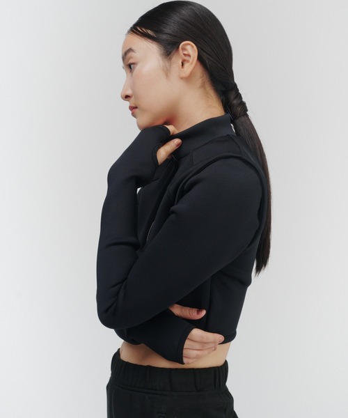 THINGS THAT MATTER(シングス ザット マター)の「CARDBOARD KNIT SWIM JACKET / カードボードニットスイムジャケット(水着・レディース・ブラック×ホワイト/アイボリー/ブラック・FREE)」の8枚目の写真