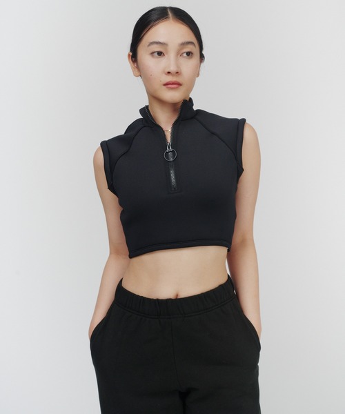 THINGS THAT MATTER(シングス ザット マター)の「CARDBOARD KNIT SWIM JACKET / カードボードニットスイムジャケット(水着・レディース・ブラック×ホワイト/アイボリー/ブラック・FREE)」の10枚目の写真
