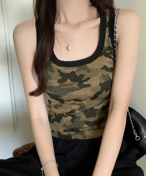 LADY LIKE(レディライク)の「カモフラージュ柄タンクトップ(タンクトップ・レディース・カーキ・M)」の15枚目の写真