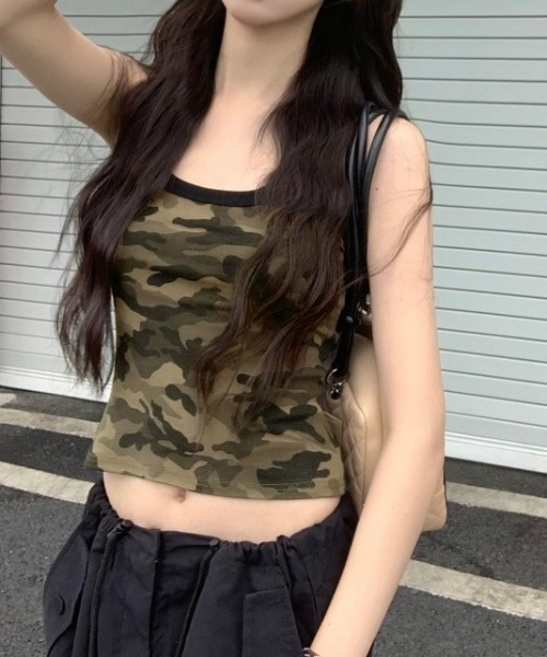 LADY LIKE(レディライク)の「カモフラージュ柄タンクトップ(タンクトップ・レディース・カーキ・M)」の14枚目の写真