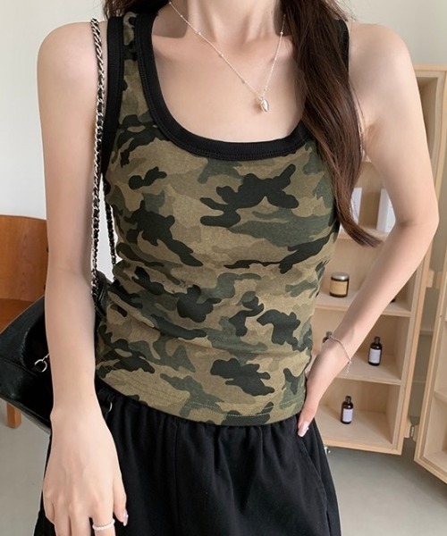 LADY LIKE(レディライク)の「カモフラージュ柄タンクトップ(タンクトップ・レディース・カーキ・M)」の16枚目の写真