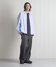 【23SS】H BEAUTY&YOUTH ウールトロピカル クロスフレアパンツ H＞ハイデンシティ トロピカルウール フレアスラックス