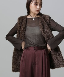 NANO universe | フレアスリーブメッシュトップス(Tシャツ/カットソー)