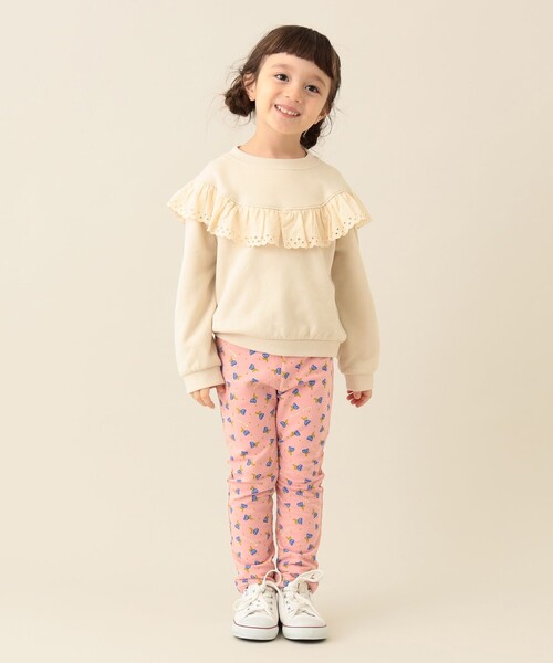 BEAMS mini（ビームスミニ）の「BEAMS mini / レースフリル スウェット 2024FW（90～150cm）（スウェット・キッズ・ホワイト系その他5/ブラウン系その他4・90/100/110/120/130/140/150）」の9枚目の写真
