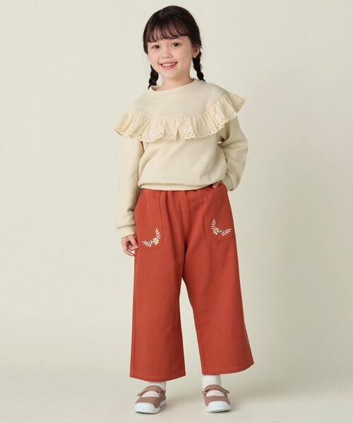 BEAMS mini（ビームスミニ）の「BEAMS mini / レースフリル スウェット 2024FW（90～150cm）（スウェット・キッズ・ホワイト系その他5/ブラウン系その他4・90/100/110/120/130/140/150）」の7枚目の写真