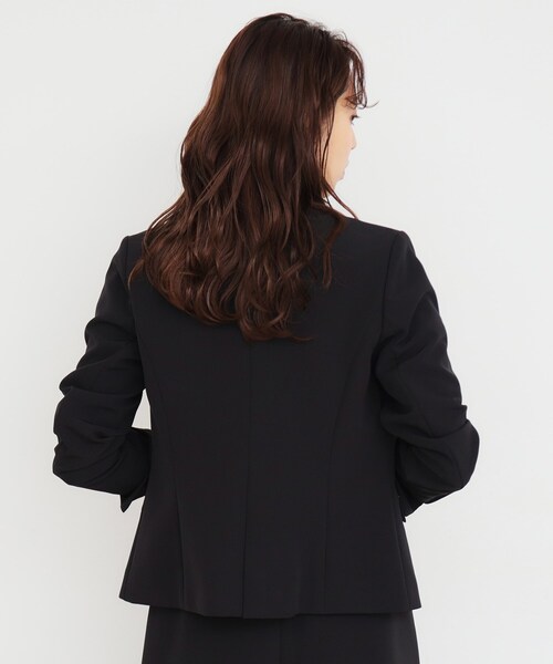 index（インデックス）の「◆ダブルクロスノーカラージャケット/セットアップ対応【洗濯機洗い可/ストレッチ/防シワ/イージーアイロン】（ノーカラージャケット・レディース・ナチュラル/ブラック/ブラウン系その他・34/36/38/40/42）」の22枚目の写真