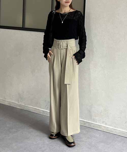 Thevon（ゼボン）の「ウェーブ柄シアープルオーバー（Tシャツ/カットソー・レディース・アイボリー/ブラック/ブラウン/グリーン系その他・FREE）」の18枚目の写真