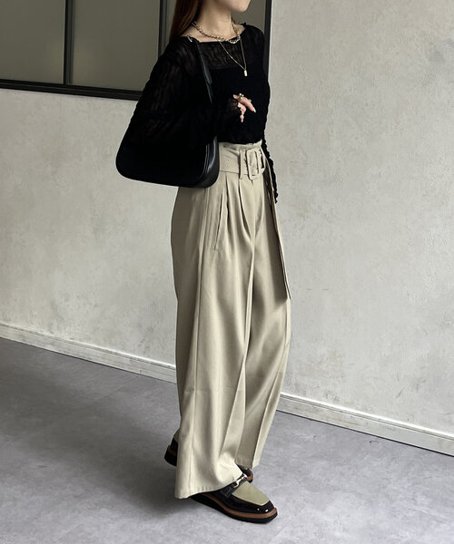 Thevon（ゼボン）の「ウェーブ柄シアープルオーバー（Tシャツ/カットソー・レディース・アイボリー/ブラック/ブラウン/グリーン系その他・FREE）」の20枚目の写真