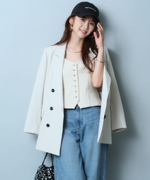 ジャスグリッティー JUSGLITTY ダブルフェイスノーカラーコート