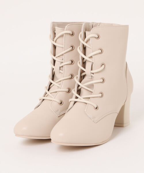 Catherine Cottage（キャサリンコテージ）の「レースアップヒールブーツ（6cmヒール）（ブーツ・キッズ・ブラック/ベージュ・24/23/25）」の2枚目の写真