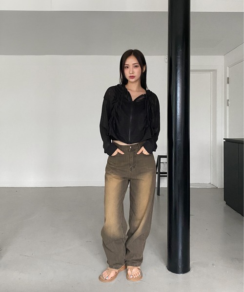 by muni:r(バイ ムニール)の「ヴィンテージイエローデニムパンツ(デニムパンツ・レディース・ブラウン・MEDIUM/SMALL)」の18枚目の写真