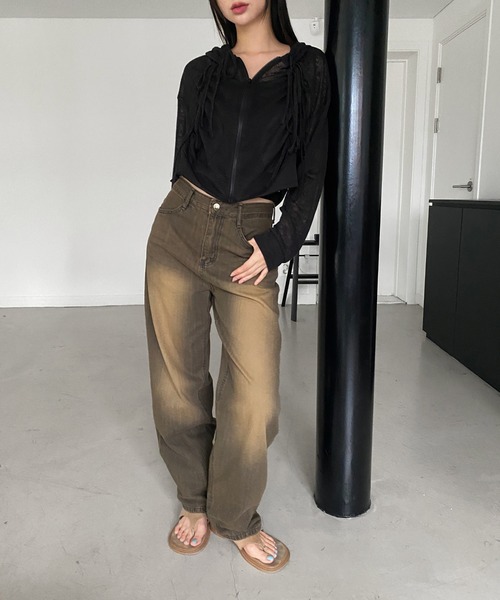 by muni:r(バイ ムニール)の「ヴィンテージイエローデニムパンツ(デニムパンツ・レディース・ブラウン・MEDIUM/SMALL)」の10枚目の写真