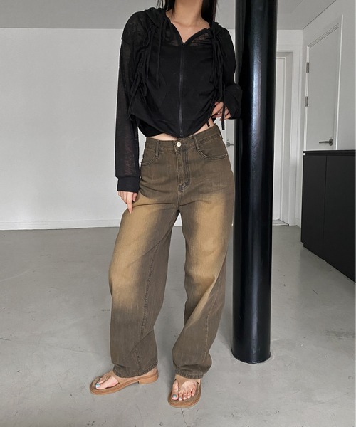 by muni:r(バイ ムニール)の「ヴィンテージイエローデニムパンツ(デニムパンツ・レディース・ブラウン・MEDIUM/SMALL)」の12枚目の写真