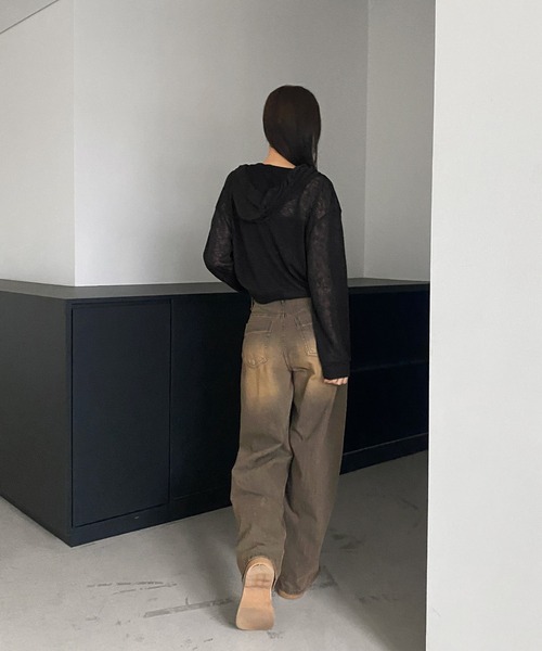 by muni:r(バイ ムニール)の「ヴィンテージイエローデニムパンツ(デニムパンツ・レディース・ブラウン・MEDIUM/SMALL)」の6枚目の写真