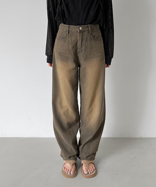 by muni:r(バイ ムニール)の「ヴィンテージイエローデニムパンツ(デニムパンツ・レディース・ブラウン・MEDIUM/SMALL)」の8枚目の写真