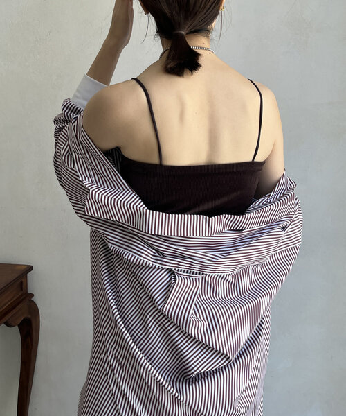 DouDou（ドゥドゥ）の「コーデュロイカップ付キャミ（キャミソール・レディース・ブラウン/ブルー/ブラック・FREE）」の20枚目の写真