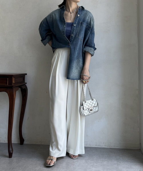 DouDou（ドゥドゥ）の「コーデュロイカップ付キャミ（キャミソール・レディース・ブラウン/ブルー/ブラック・FREE）」の16枚目の写真