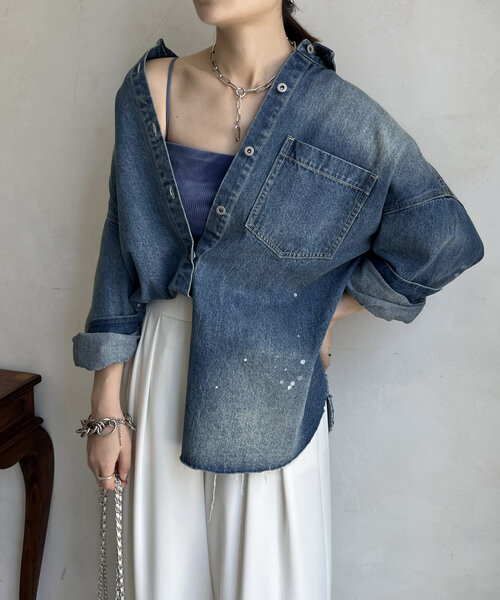 DouDou（ドゥドゥ）の「コーデュロイカップ付キャミ（キャミソール・レディース・ブラウン/ブルー/ブラック・FREE）」の14枚目の写真