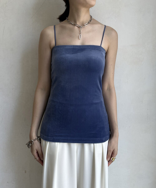 DouDou（ドゥドゥ）の「コーデュロイカップ付キャミ（キャミソール・レディース・ブラウン/ブルー/ブラック・FREE）」の10枚目の写真