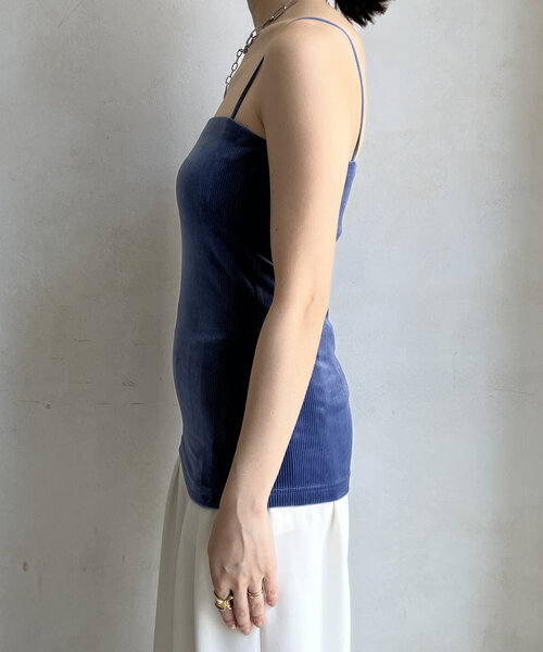 DouDou（ドゥドゥ）の「コーデュロイカップ付キャミ（キャミソール・レディース・ブラウン/ブルー/ブラック・FREE）」の9枚目の写真