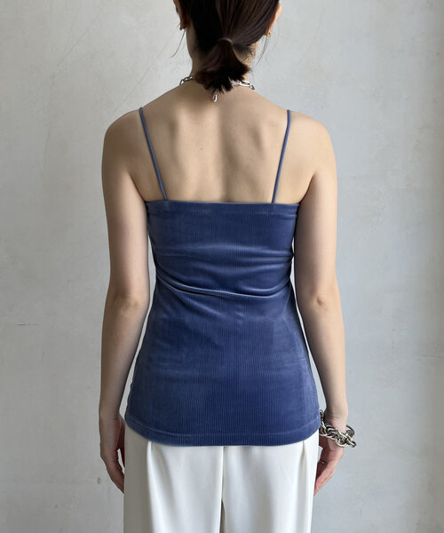 DouDou（ドゥドゥ）の「コーデュロイカップ付キャミ（キャミソール・レディース・ブラウン/ブルー/ブラック・FREE）」の8枚目の写真