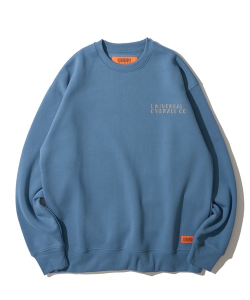 UNIVERSAL OVERALL（ユニバーサルオーバーオール）の「【UNIVERSAL OVERALL】T/C SWEAT REFLECTOR PRINT / リフレクタープリント裏起毛スウェットプルオーバー（スウェット・メンズ・ブルー/オレンジ/グレー/ホワイト/ブラック・MEDIUM/LARGE/X-LARGE）」の12枚目の写真