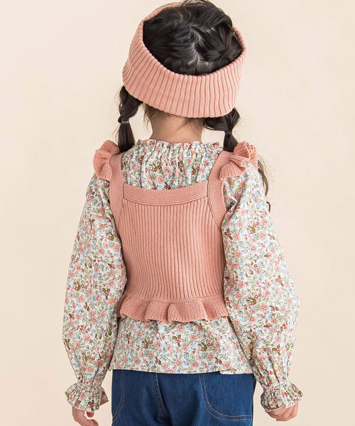 Noeil aime BeBe(ノイユエイムベベ)の「花柄スモックブラウス(90~130cm)(シャツ/ブラウス・キッズ・ピンク系/グリーン系・90cm/100cm/110cm/120cm/130cm)」の8枚目の写真