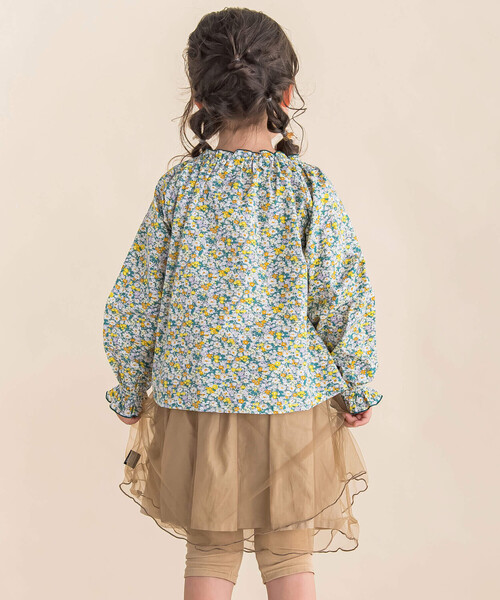 Noeil aime BeBe(ノイユエイムベベ)の「花柄スモックブラウス(90~130cm)(シャツ/ブラウス・キッズ・ピンク系/グリーン系・90cm/100cm/110cm/120cm/130cm)」の9枚目の写真