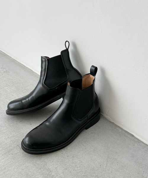 El mar レザーサイドゴアショートブーツ（ブーツ）｜CANAL JEAN