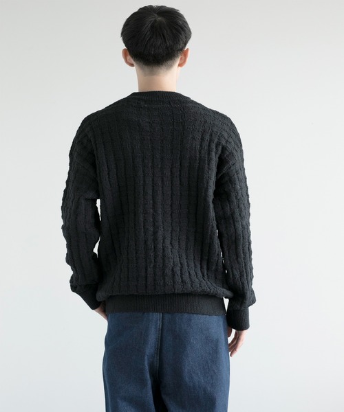aimoha(アイモハ)の「aimoha men Cozy Grid Knit Sweater(ニット/セーター・メンズ・ダークグレー/ホワイト/ブラック/チョコ・MEDIUM/LARGE/X-LARGE/XX-LARGE/XXX-LARGE)」の19枚目の写真