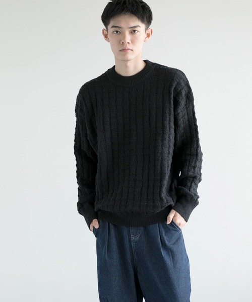 aimoha(アイモハ)の「aimoha men Cozy Grid Knit Sweater(ニット/セーター・メンズ・ダークグレー/ホワイト/ブラック/チョコ・MEDIUM/LARGE/X-LARGE/XX-LARGE/XXX-LARGE)」の20枚目の写真