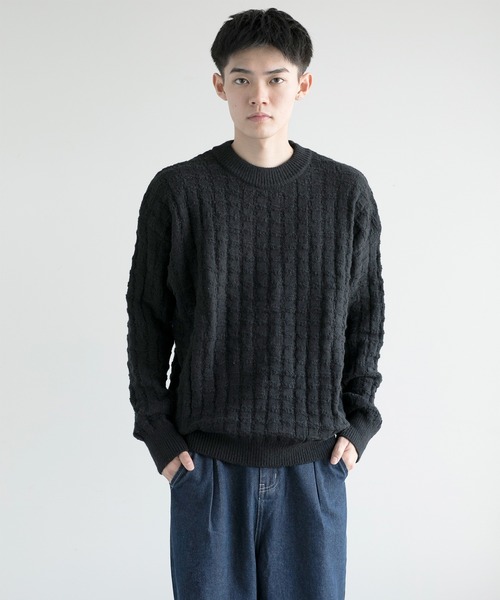 aimoha(アイモハ)の「aimoha men Cozy Grid Knit Sweater(ニット/セーター・メンズ・ダークグレー/ホワイト/ブラック/チョコ・MEDIUM/LARGE/X-LARGE/XX-LARGE/XXX-LARGE)」の21枚目の写真