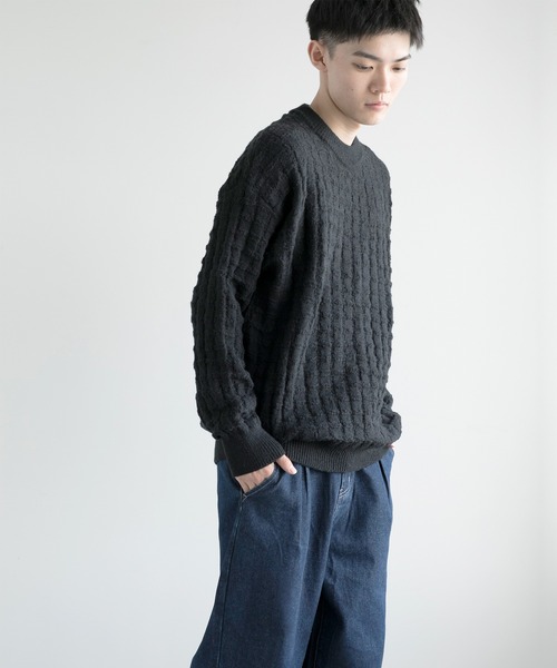 aimoha(アイモハ)の「aimoha men Cozy Grid Knit Sweater(ニット/セーター・メンズ・ダークグレー/ホワイト/ブラック/チョコ・MEDIUM/LARGE/X-LARGE/XX-LARGE/XXX-LARGE)」の22枚目の写真