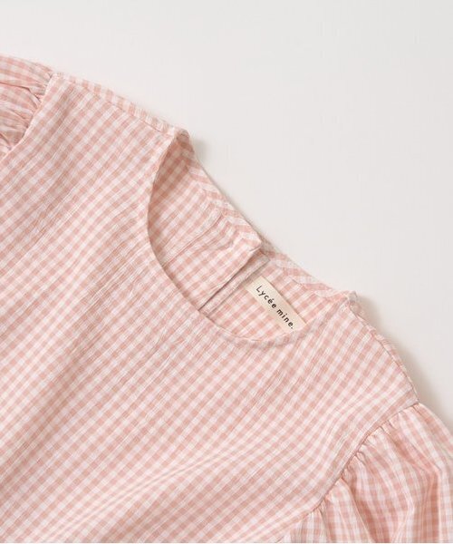 Lycee mine（リセマイン）の「ボリュームたっぷりペプラムブラウス（シャツ/ブラウス・キッズ・ブラウン系/ブラック/サーモンピンク/モスグリーン・100cm/110cm/120cm/130cm/140cm/150cm）」の8枚目の写真