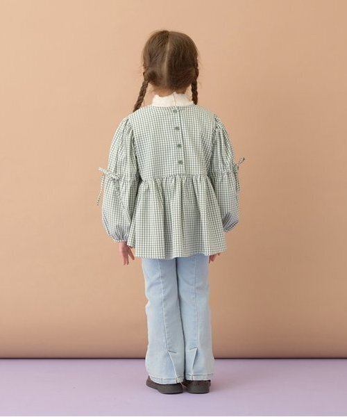 Lycee mine（リセマイン）の「ボリュームたっぷりペプラムブラウス（シャツ/ブラウス・キッズ・ブラウン系/ブラック/サーモンピンク/モスグリーン・100cm/110cm/120cm/130cm/140cm/150cm）」の15枚目の写真