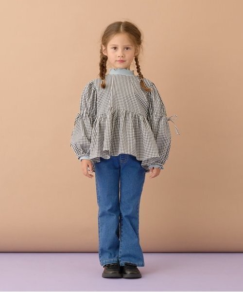 Lycee mine（リセマイン）の「ボリュームたっぷりペプラムブラウス（シャツ/ブラウス・キッズ・ブラウン系/ブラック/サーモンピンク/モスグリーン・100cm/110cm/120cm/130cm/140cm/150cm）」の16枚目の写真